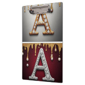 Gouden en zilveren letter A monogram Klembord (Links)
