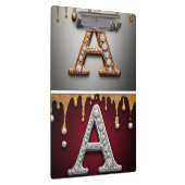 Gouden en zilveren letter A monogram Klembord (Rechts)