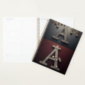 Gouden en zilveren letter A monogram Planner (Display)