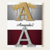 Gouden en zilveren letter A monogram Planner (Achterkant)