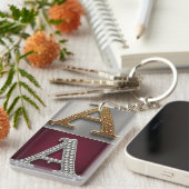 Gouden en zilveren letter A monogram Sleutelhanger (Voorkant Rechts)
