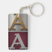 Gouden en zilveren letter A monogram Sleutelhanger (achterkant)