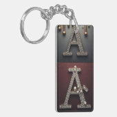 Gouden en zilveren letter A monogram Sleutelhanger (Voorkant Links)