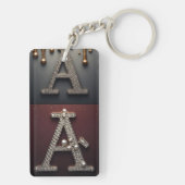 Gouden en zilveren letter A monogram Sleutelhanger (achterkant)