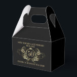 Gouden en zilveren lijstje met een kroon bedankdoosjes<br><div class="desc">Elegant,  eenvoudig ontwerp voor 50-jarig huwelijksjubileum.
Gouden en zilveren lijstje met een kroon. Zwarte en aanpasbare achtergrond en aanpasbare tekst sjabloon.</div>