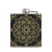 Gouden en zilveren mandala heupfles (Achterkant)