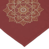 Gouden en zilveren mandala op donkerrood korte tafelloper (Hoek)