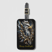 Gouden en zilveren metalen adelaar bagagelabel (Voorkant (verticaal))