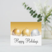 Gouden en zilveren Ornamenten vakantie Feestdagenkaart (Staand voorkant)