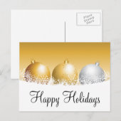 Gouden en zilveren Ornamenten vakantie Feestdagenkaart (Voorkant / Achterkant)