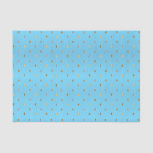 Gouden en Zilveren Polka Dots op Baby Blauw Tissuepapier