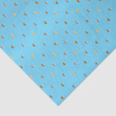 Gouden en Zilveren Polka Dots op Baby Blauw Tissuepapier (Detail)