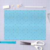 Gouden en Zilveren Polka Dots op Baby Blauw Tissuepapier (Craft)