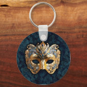 Gouden en zilveren rijkversierde maskerade masker sleutelhanger (Voorkant)