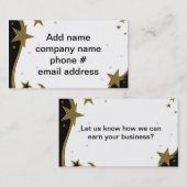 Gouden en Zilveren Sterren Bedrijf Visitekaartje (Voorkant / Achterkant)