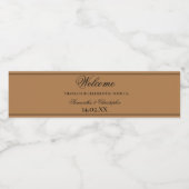 Gouden en Zwart Eenvoudige Elegante Minimalistisch Waterfles Etiket (Enkel label)