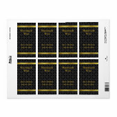 Gouden en Zwart Zelfgemaakt Wijnlabel Etiket (Full Sheet)