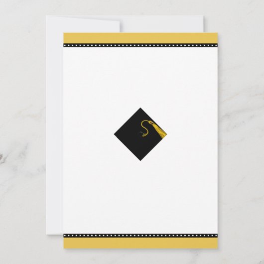 Gouden en zwarte afstudeerfeest uitnodigingen (Achterkant)