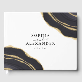 Gouden en zwarte agaat gastenboek