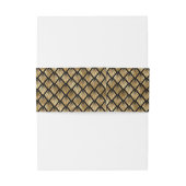 Gouden en Zwarte Art Deco Geometrische Waaiers Uitnodigingen Wikkel (Achterkant Voorbeeld)