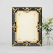 Gouden en zwarte art deco Sophisticate Briefhoofd (Staand voorkant)