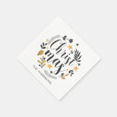 Gouden en zwarte botanische illustratie Kerstmis Servet (Hoek)