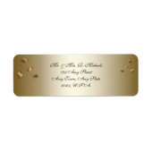 Gouden en zwarte bruiloft retouradres etiket (Voorkant)