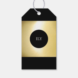 Gouden en zwarte cadeautag cadeaulabel