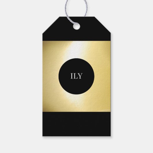 Gouden en zwarte cadeautag cadeaulabel (Voorkant)