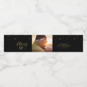 Gouden en Zwarte Cheers 80 jaar, 80e verjaardag Waterfles Etiket (Enkel label)