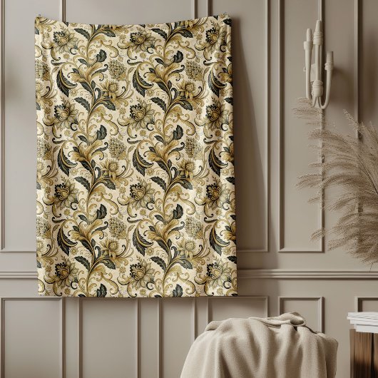 Gouden en zwarte Damask Deken voor Luxe Interieurs