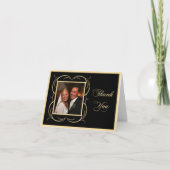 Gouden en Zwarte Dankjewel Fotokaarten Bedankkaart (Voorkant)