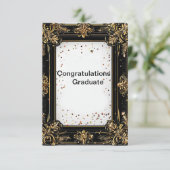 Gouden en zwarte decoratieve rand kaart (Staand voorkant)