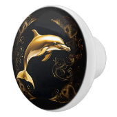 Gouden en zwarte dolfijn keramische knop (Rechts)