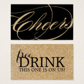 Gouden en Zwarte Drink Tickets - Pak van 100 Visitekaartjes (Voorkant /achterkant)