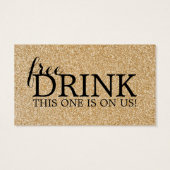 Gouden en Zwarte Drink Tickets - Pak van 100 Visitekaartjes (Achterkant)