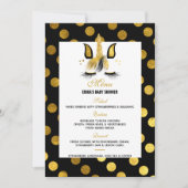 Gouden en zwarte eenhoorn Baby shower Menu Kaart (Voorkant)
