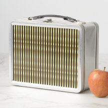 Gouden en zwarte elegante strepen metalen lunchbox