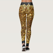 Gouden en Zwarte Faux Glitter Leggings (Achterkant)