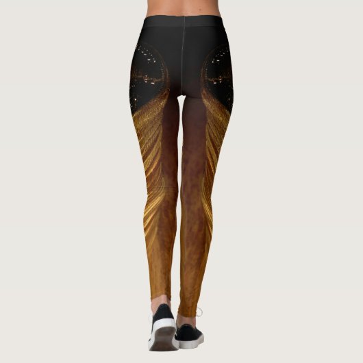 Gouden en zwarte gestapelde gouden munten Glam Leggings (Achterkant)