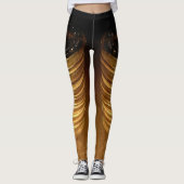 Gouden en zwarte gestapelde gouden munten Glam Leggings (Voorkant)