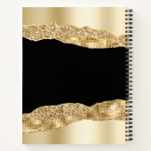 Gouden en zwarte glans tranen zoet zestien gastenb notitieboek (Achterkant)