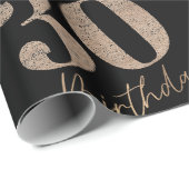 Gouden en zwarte glitter nummer 30ste verjaardag cadeaupapier (Rol Hoek)