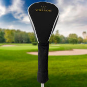 Gouden en Zwarte Golfclubs met Naam Golfheadcover