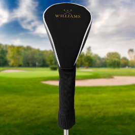 Gouden en Zwarte Golfclubs met Naam Golfheadcover
