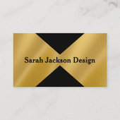 Gouden en zwarte grafisch ontwerper Finance Busine Visitekaartje (Voorkant)