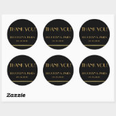 Gouden En Zwarte Grote Gatsby Huwelijksstickers Ronde Sticker (Vel)
