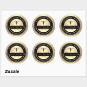 Gouden en Zwarte Honing Geurende Lip Balm Koningin Ronde Sticker (Vel)