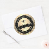 Gouden en Zwarte Honing Geurende Lip Balm Koningin Ronde Sticker (Envelop)