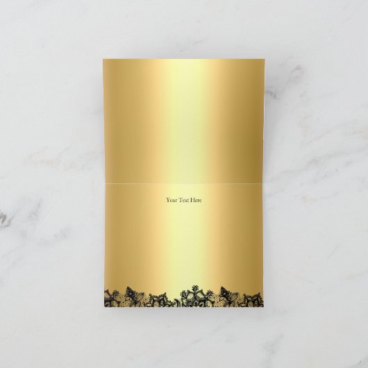  gouden en zwarte kant bedankkaart (Binnen)